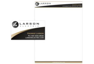 Business Card, letterhead Sample for Larsons Electric