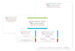 Business Card, letterhead, envelope Sample for Astoria Med