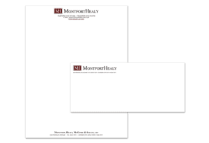 Letterhead, envelope Sample for Montfort Healy